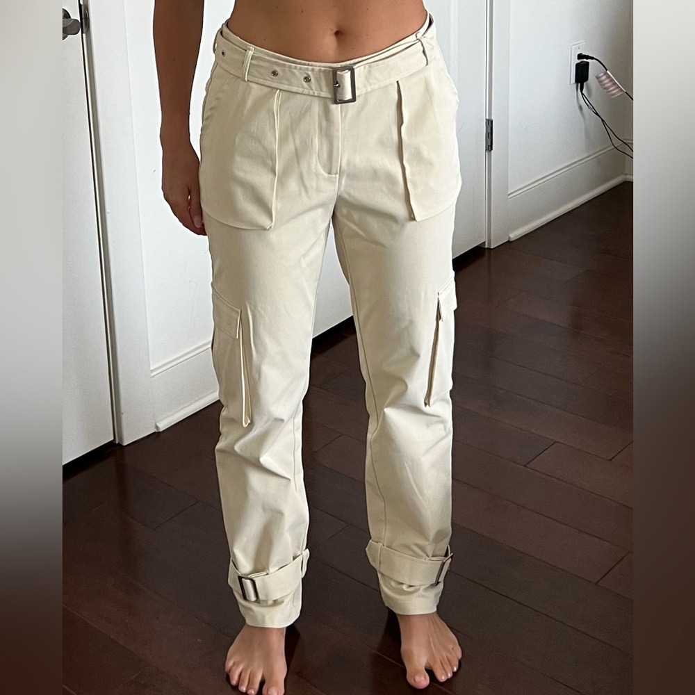 Brand New Stylish Cream Cargo Trousers